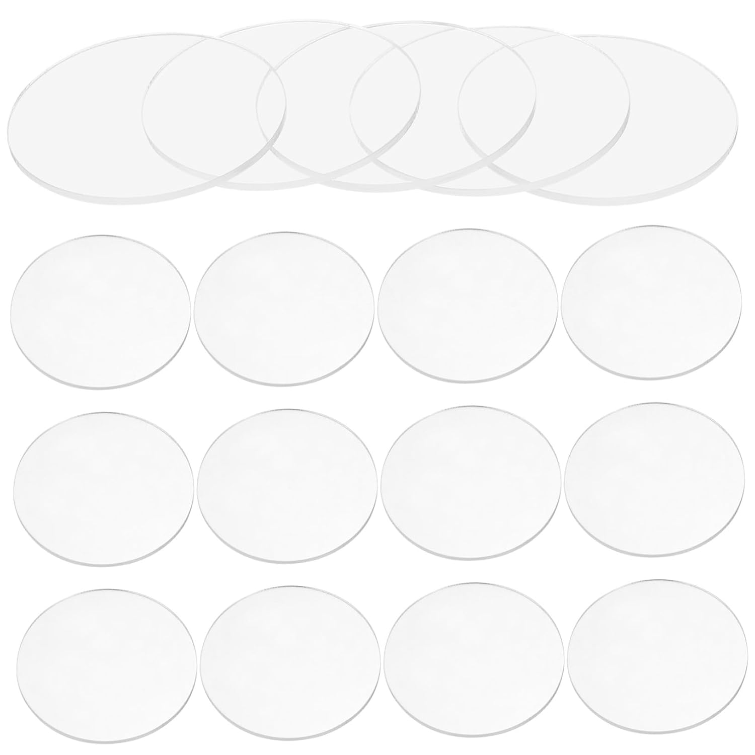 Ciieeo 100pcs Round Acrylic Discs Blanks for DIY Crafts Thick Acrylic Sheets for Engraving and Display Projects