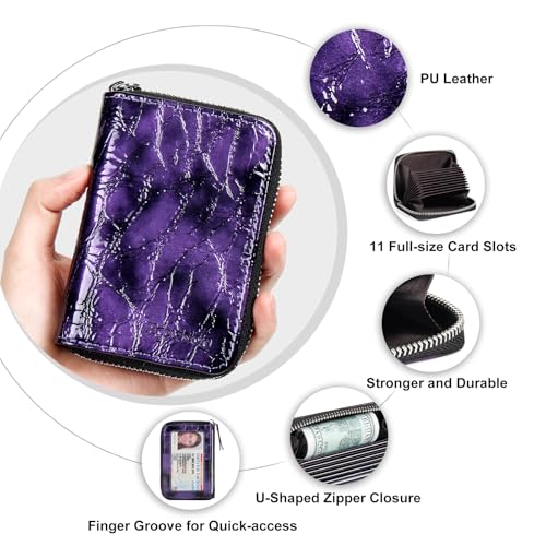 Image of Credit Card Wallet, RFID Card Case Wallet, Zipper Card Cases Holder for Men Women, RFID Blocking, KeyChain Wallet, Compact Size Card Organizer Case for Women