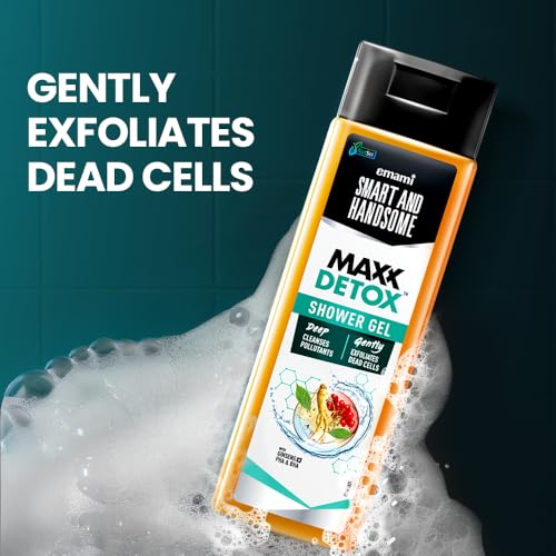 Image of Smart And Handsome Maxx Detox Shower Gel | Deep Cleanses Pollutants | Gently Exfoliates Dead Cells | With Ginseng To Revitalizes Dull Skin & Pha+Bha To Deep Cleanses Pollutants | 250ml
