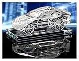 HONGYAN Kristallauto Modell Figur mit Parfüm Flasche Glas Auto Papiergewichte Ornament Dekor Heim Tabelle Dekor Auto Interieur Decor Kic Geschenk (Color : Clear)