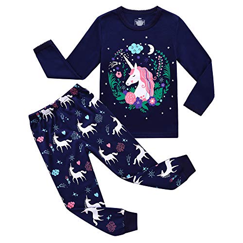 Image of Koian Little Girls' Short Pajamas Sets Toddler PJS Cotton Kids Sleepwears