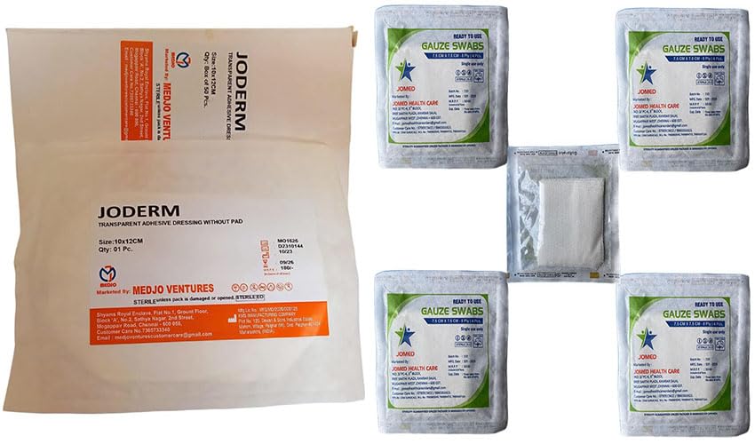 [BRSRAAT5PJ7G2D3Z] Buy JOMED Waterproof & Transparent Film Dressing,Size : 10x12cm 10 pcs, GET FREE (2pcs) Gauze swabs Sterile 7.5cm x 7.5cm x 8ply 4 pcs per pack