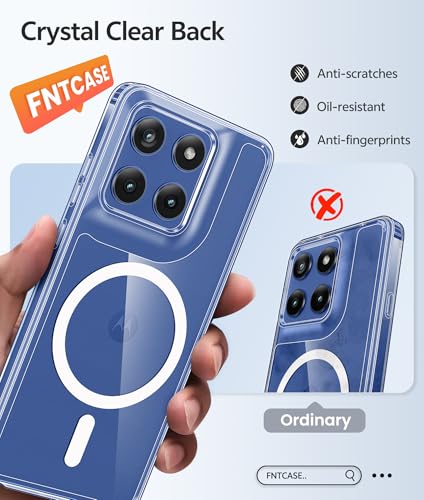 Image of FNTCASE for Motorola Edge 2026 Magnetic Case: [Fit for Magsafe] [Screen Protector] Anti Yellowing Transparent Clear Phone Cover - Military Grade Shockproof Protective Cases - Clear