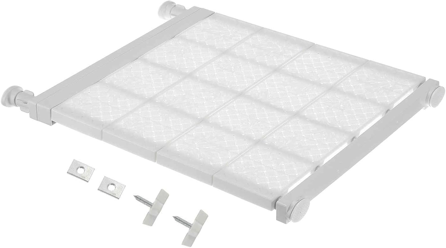 HARFINGTON Expandable Closet Tension Shelf 18.9" to 31.5" Adjustable Closet Organizer 2.5" x 14.17" Flower Pattern Storage Rack for Wardrobe Cupboard Kitchen Bedroom