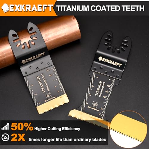 EXKRAEFT 30Pcs Multitool Blade Kits for Metal Wood and Drywall, Japanese Tooth Multi Tool Blades, Titanium Universal Oscillating Saw Accessories Fit Milwaukee Ryobi Rockwell Fein and More 4 EXKRAEFT 30Pcs Multitool Blade Kits for Metal Wood and Drywall, Japanese Tooth Multi Tool Blades, Titanium Universal Oscillating Saw Accessories Fit Milwaukee Ryobi Rockwell Fein and More - Image 4