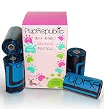 PupRepublic Biodegradable Poop Bags, Earth Friendly Cornstarch, 8 Refill Rolls,Top Compostable Rating ASTM D6400,120 Large,Strong,Unscented,Leak-Proof Dog Waste Bags