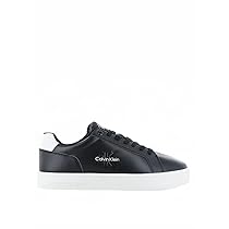 Calvin Klein Classic Cupsole Mono Lth Ym0Ym01369, Basso Top Uomo, Black (Black, Bright White), 47 EU