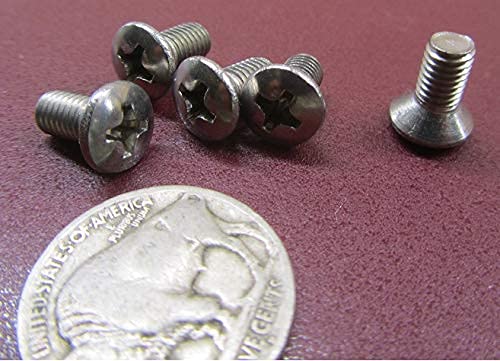 18-8 Stainless Steel Oval Head Phillips Machine Screws, FT, M5 x .8 mm Thread Size x 10 mm Length, 100 Pcs