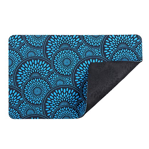 Cosyearn Pet Feeding Mat,Anti-Slip Pet Bowl Mats,Waterproof, BPA Free,Easy Clean,Durable Pet Mats for Food and Water,Multiple Sizes for Dogs and Cats,Small and Large Pet Food Mat (19\"x12\", Blue)