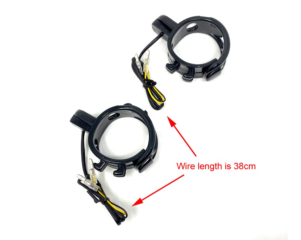 Alchemy Parts Indicatori di direzione a LED per moto Indicatori di direzione con cinghie forcella per forcelle da 35 mm a 55 mm