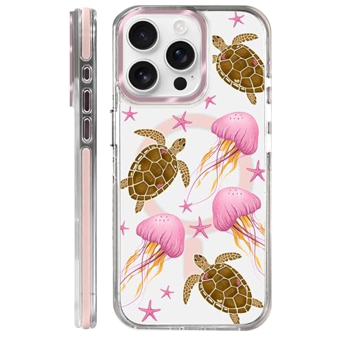 Coque iPhone 15 Pro méduse rose, idéale pour sécuriser votre smartphone au quotidien