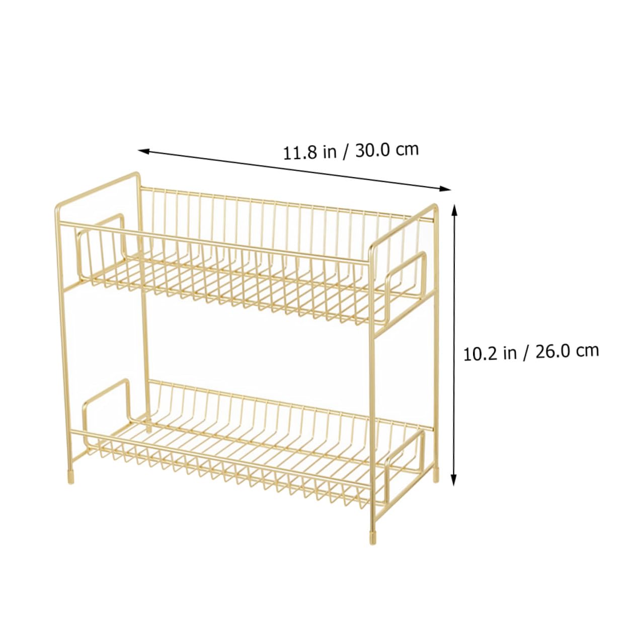 minkissy Kosmetikregal aus Eisen mit Zwei Ebenen für Einfache Aufbewahrung und Modernes Design Praktisches Organizer Regal für Badezimmer und Küche in Gold