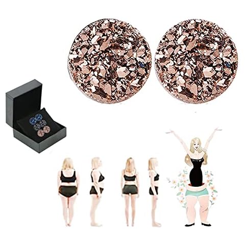 Atheniz Magnetology Lymphvity Germanium Earrings-Metiz Lymphvity Magnetherapy Earrings, Amo'thea Lymphactive Mag Studs, Crystal Magnetic Therapy Earrings for Women Men (10MM, Champagne) Cover