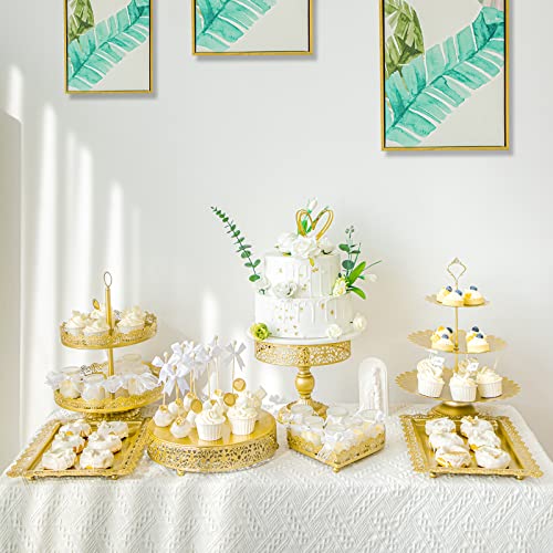 Gpusfak 113 Pcs Gold Cake Stands Set, Metal Cake Dessert Table Display Tiered Cupcake Holder Candy Plate For Wedding Birthday Party Baby Shower Celebration Decor #TOP2