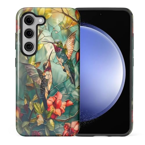 DAIZAG Case for Samsung Galaxy S23 Plus,Mixed 2 Layer Design Shockproof Soft TPU Ddouble Protection Phone Case for Samsung Galaxy S23 Plus-Gorgeous Hummingbird