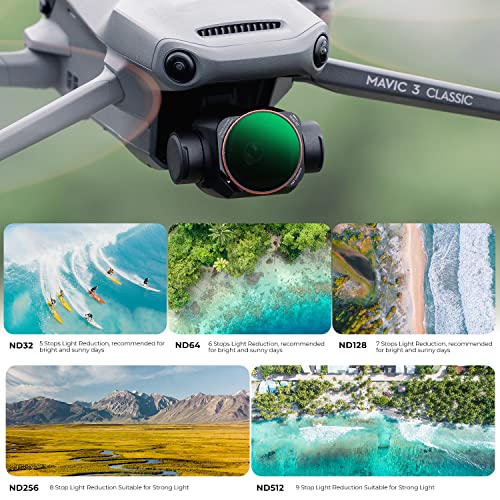 K&F Concept Variable ND32-512 Filter Compatible with DJI Mavic 3 Classic, Adjustable ND32 to ND512 Neutral Density nd Filter - Image 4