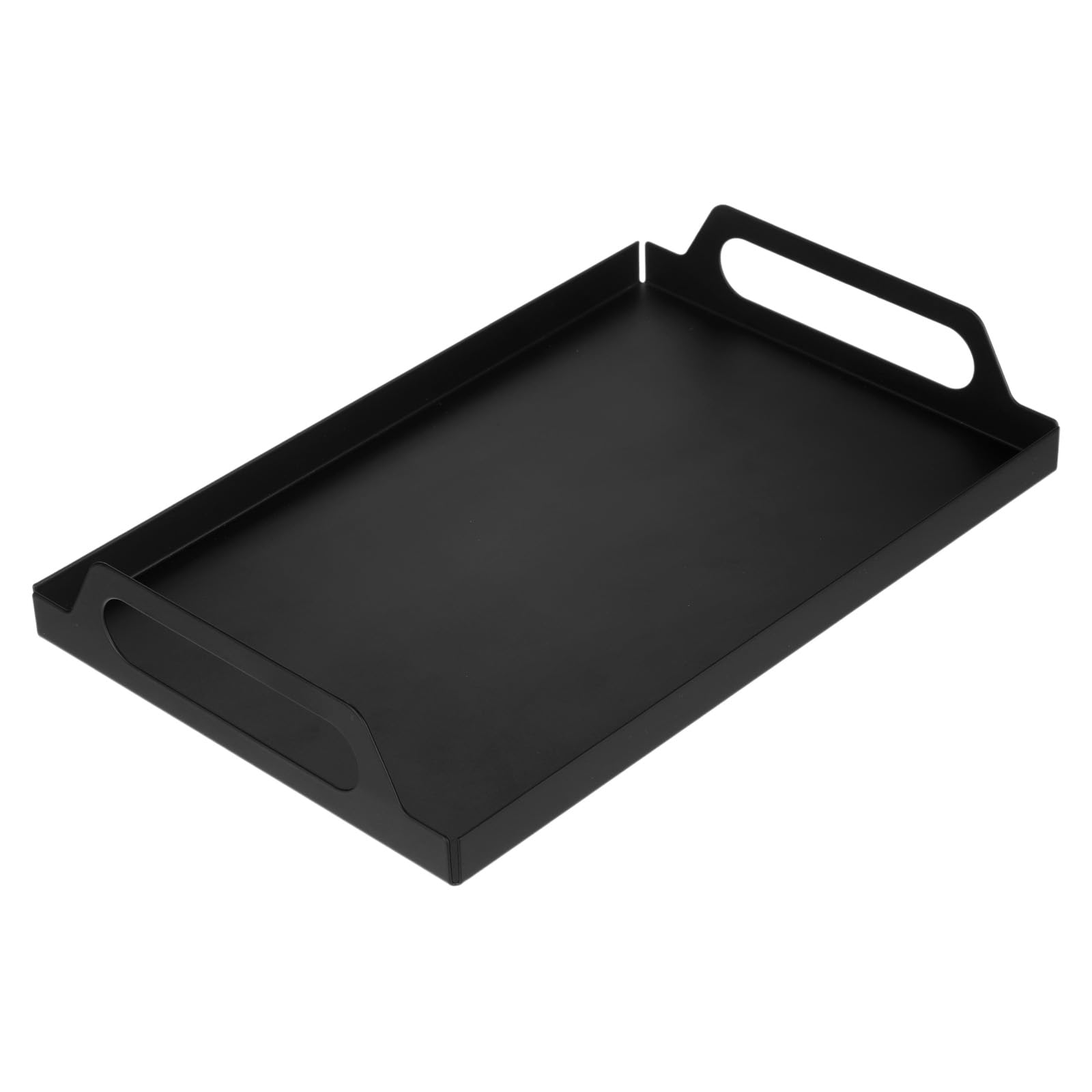 uxcell Metal Serving Tray with Handles 7.8" x 12" Rectangular Coffee Table Tray Decorative Tray for Bathroom Kitchen Living Room Black