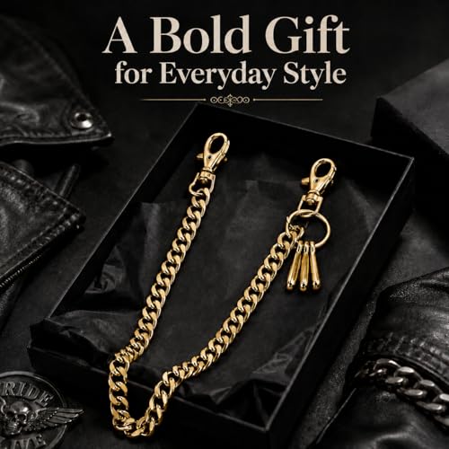 Image of Pants Chain - Wallet Chains for Men Women, Punk Gothic Belt Chain Jean Chain with Lobster Clasps,Metal Chain for Jeans, Wallet, Purse, Bag