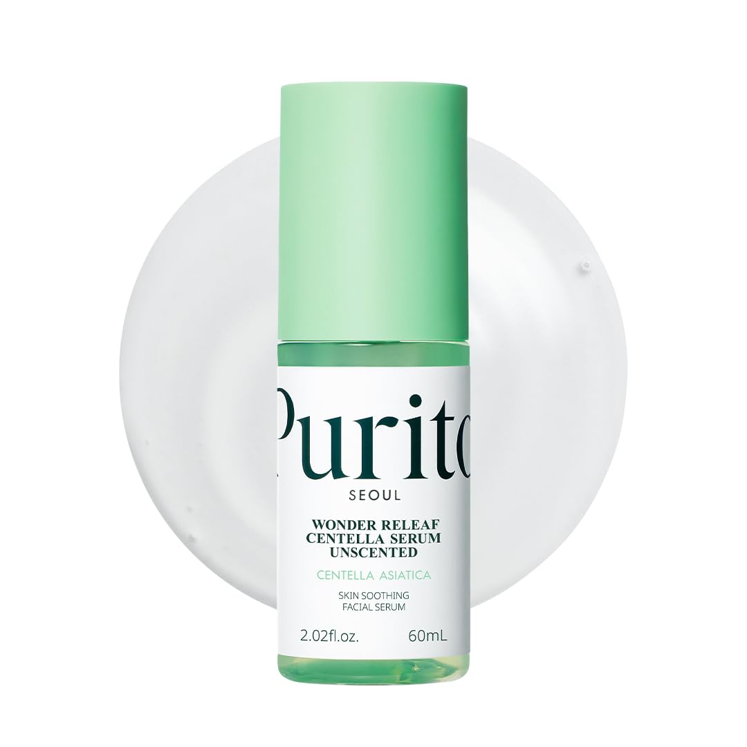 PURITO Centella Unscented Serum, Korean Centella, for All Skin Types, Ampoule, Soothing, Calming, Facial Serum for face, Vegan & Cruelty-Free, Korean Skin Care, 60ml 2fl.oz