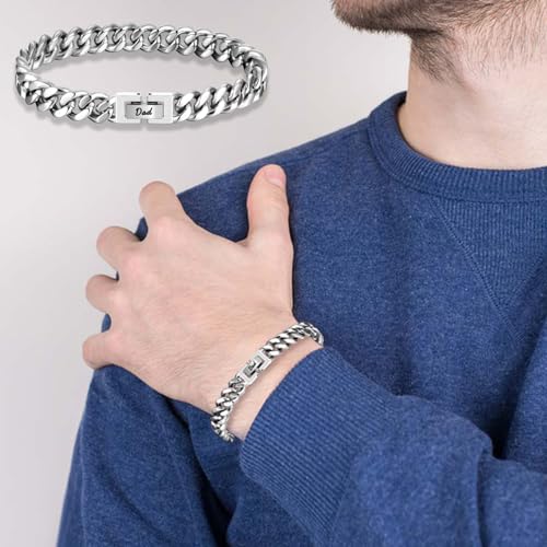 Pulsera cadena cubana para hombres y niños miniatura 5