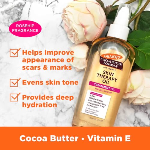 Palmer's Cocoa Butter Formula Skin Therapy Moisturizing Body Oil with Vitamin E, Rosehip Fragrance, 2 Ounces - image 3