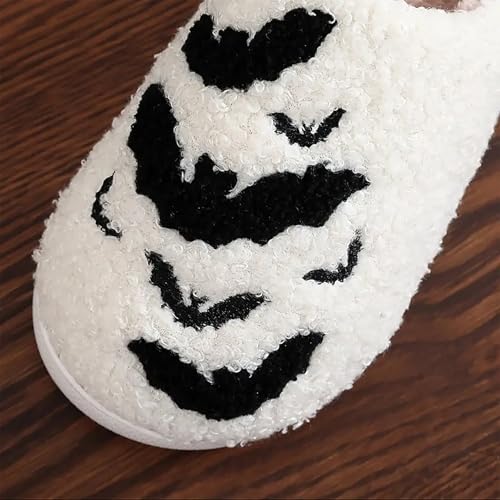 Image of Halloween Pumpkin Slippers for Womens Mens Plush Warm Spooky Lantern Pumpkin Slippers House Shoes