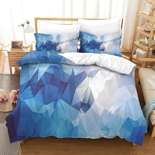 Parure de lit 3D imprimée en microfibre douce avec housse de couette géométrique - 3