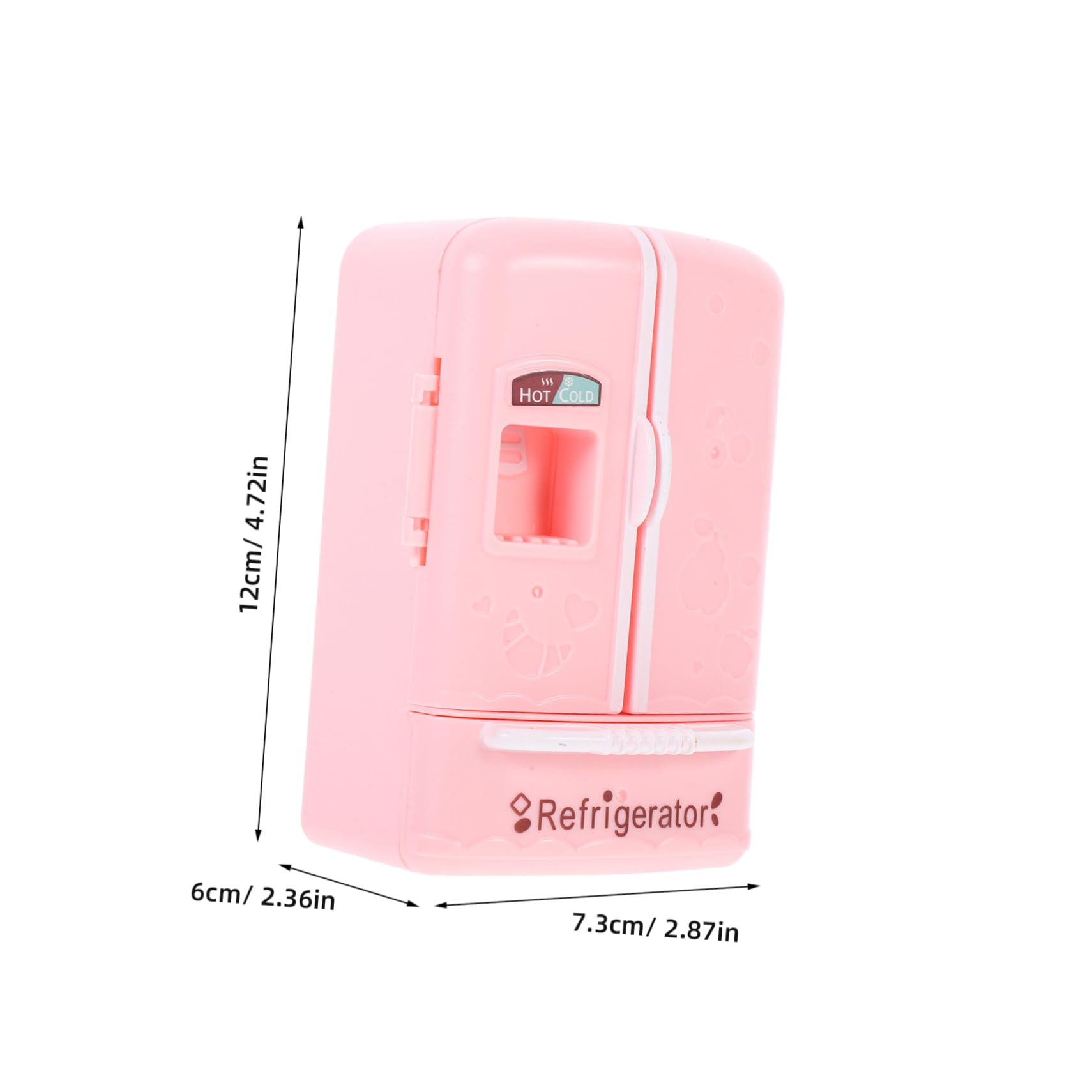VICASKY Mini Refrigerator Toys for Boys and Girls 1:12 Miniature Simulation Pink Mini Fridges Model Dollhouse Furniture Kitchen Kids Gaming Pretend Play for for Doll House Decoration - Image 2