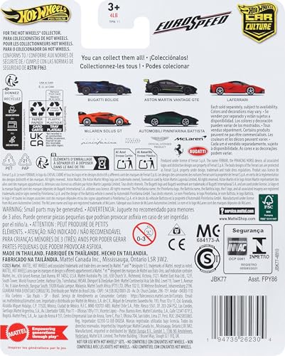 Image of Hot Wheels Premium Car Culture Collectible Toy Car, 1:64 Scale Die-Cast Pininfarina Battista, Eurospeed Vehicle with Real Riders Tires