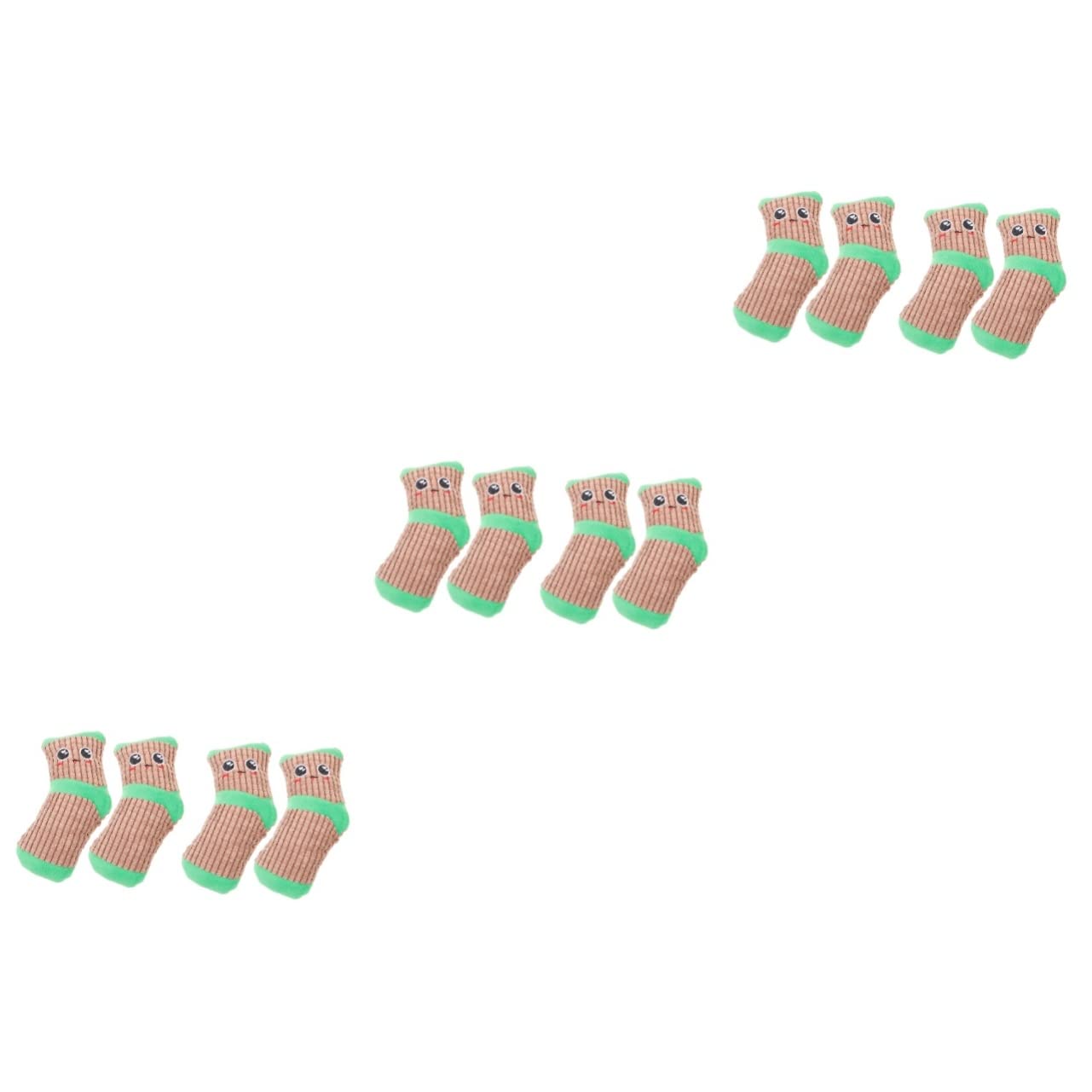 POPETPOP 6 Pares Juguete Masticadores Agresivos Calcetines para Gatos Dibujos Animados De Peluche Perro Calcetines para Mascotas Felpa