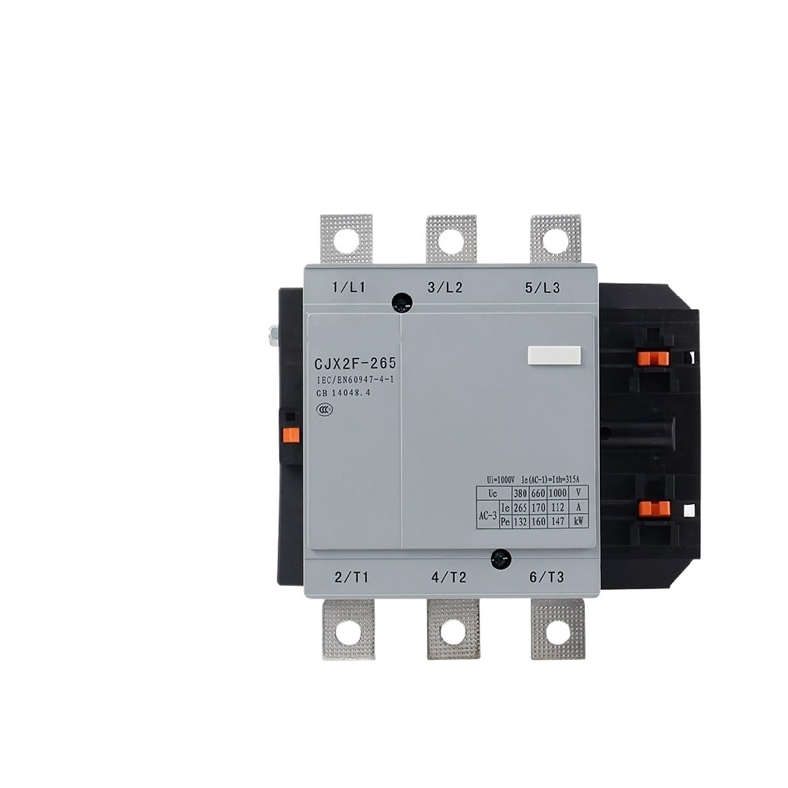 Contacteur CJX2F-265 triphasé pour moteurs électriques industriels sous tension 380V
