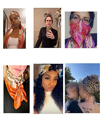 Square Silk Feeling Scarf for Hair Wrapping at Night, Silk Hair Wrap for Sleeping, Satin Head Scarfs for Women4