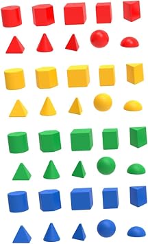 40Pcs 3D Geometric Shapes Blocks for Elementary Home Preschool Elementary