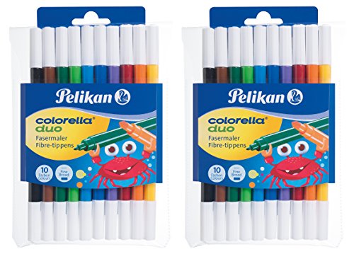 Pelikan 2 Etuis á 10 Fasermaler Colorella Duo