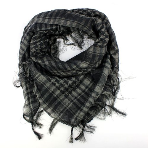 Change 1PC Unisex Fashion Women Men Arab Shemagh Keffiyeh Palestine Scarf Shawl Wrap (Black)