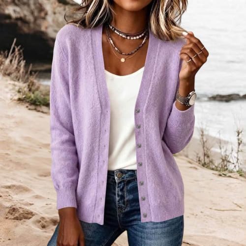 Cardigan Sweaters for Women V Neck Long Sleeve Knit Cardigans Shrug - image 2