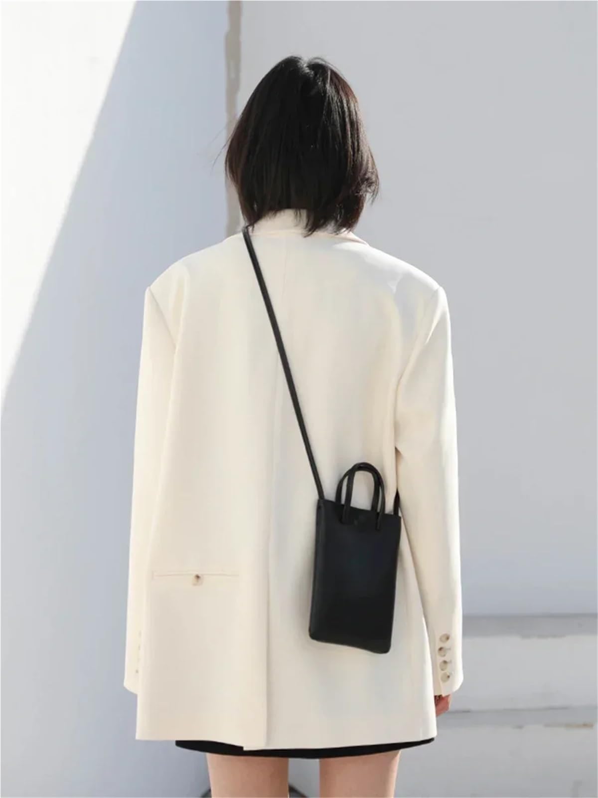 Blazer da Donna Blazer da Donna Casual Tinta Unita a Maniche Lunghe, Cappotti Coordinati, Elegante Abbigliamento Ufficio, Primavera Autunno