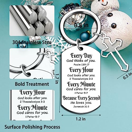 Cross Keychain Christian Gifts For Women Faith Religious Baptism Gifts For Women Men Friends Pastor Catholic Bible Verse Gifts Easter Birthday Christmas Gifts Stocking Stuffers Bible Accessories #TOP4