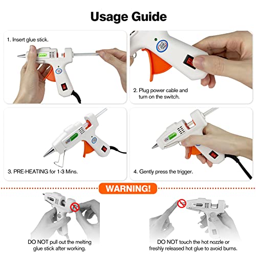 Shjade Hot Glue Gun With 30 Glue Sticks, Fast Preheating Hot Melt Gun, Mini Glue Gun Kit For Kids Diy School Craft Projects And Quick Home Repairs, 20W White #TOP3
