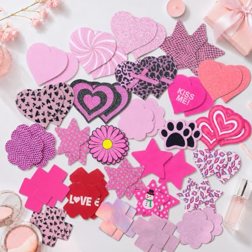 Image of Glitters Pasties Rave Pack Nipple Covers Stickers Disposable Sticky Breast Petals Bra Set for Women Rave Outfit Party