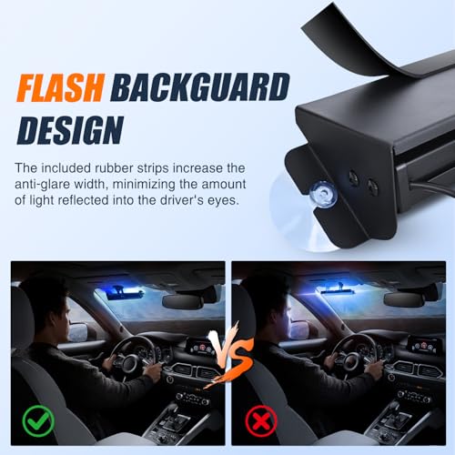 Image of Nilight 8LED Blue White Traffic Advisor Strobe Light Bar Hazard Safety | with Vacuum Suction Emergency Dash Warning Flashing Lights Front /Rear Windshield Visor for Truck Police Construction Vehicles