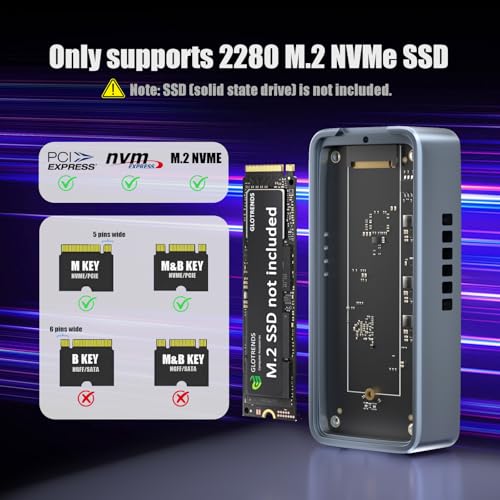 GLOTRENDS EM6007 Enclosure para M.2 NVMe SSD 40Gbps miniatura 7