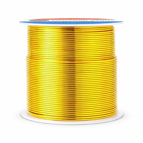 Image of Mandala Crafts 20 Gauge Gold Tone Anodized Aluminum Craft Wire, 100 FT | Colored, Flexible, Bendable, for Bonsai, Armature, Sculpting, Wire Wrapping, Jewelry Making, Weather & Tarnish Resistant