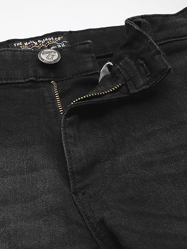Image of The Indian Garage Co Men Slim Fit Solid Mid-Rise Stretchable Jeans