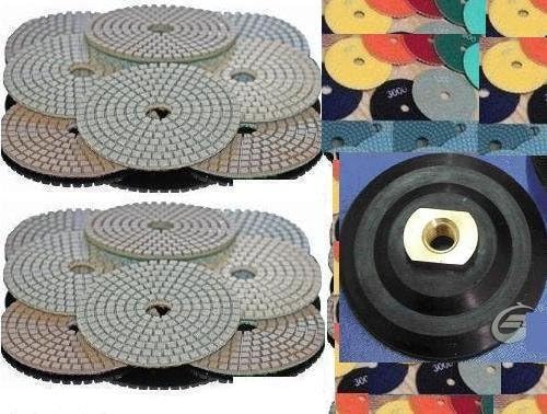 Diamond Polishing Pads 4 inch Wet/Dry 15 Piece Set Pad Granite Concrete