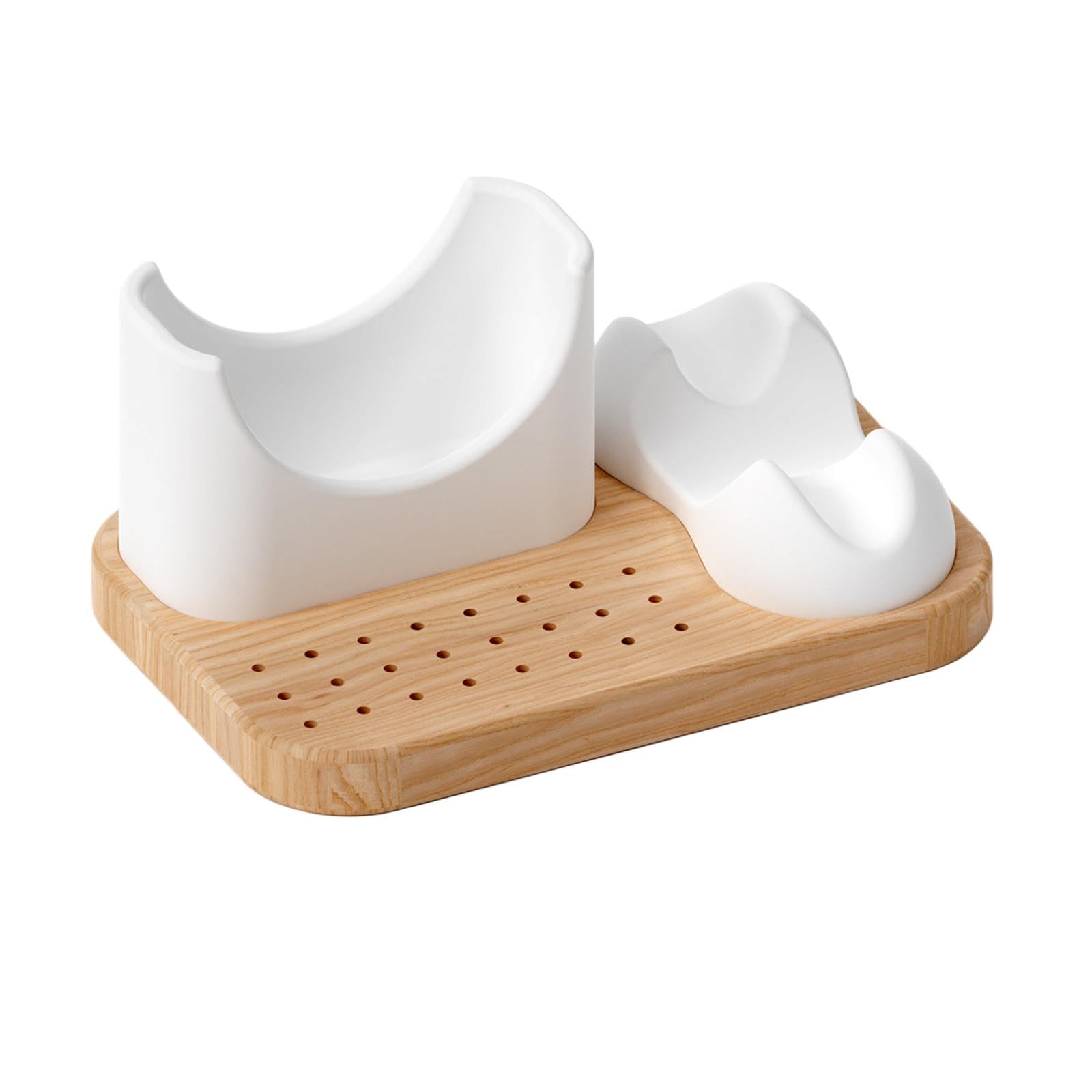 perfk Porte-Embouts de Ponceuse à Ongles 24 Trous, Boîte de Perceuse à Ongles, Support de Forets à Ongles 3 en 1, Base en Bois, Organisateur d'outils pour Manucure, Salon de Beauté, Domicile