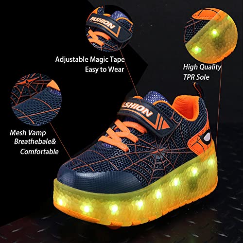 Image of AIkuass USB Chargable Led Light Up Roller Shoes Wheeled Skate Sneaker Shoes F.
