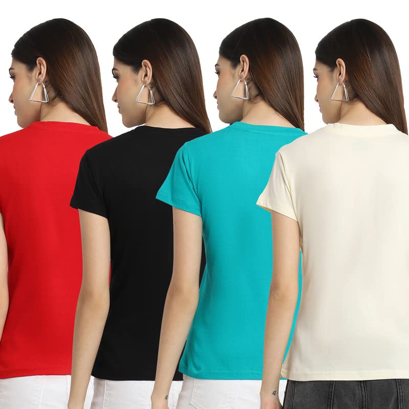 Image of Preneum Women's Cotton Regular Fit Graphic Stylish Printed Short Sleeves Casual T-Shirt |Trend & Styles
