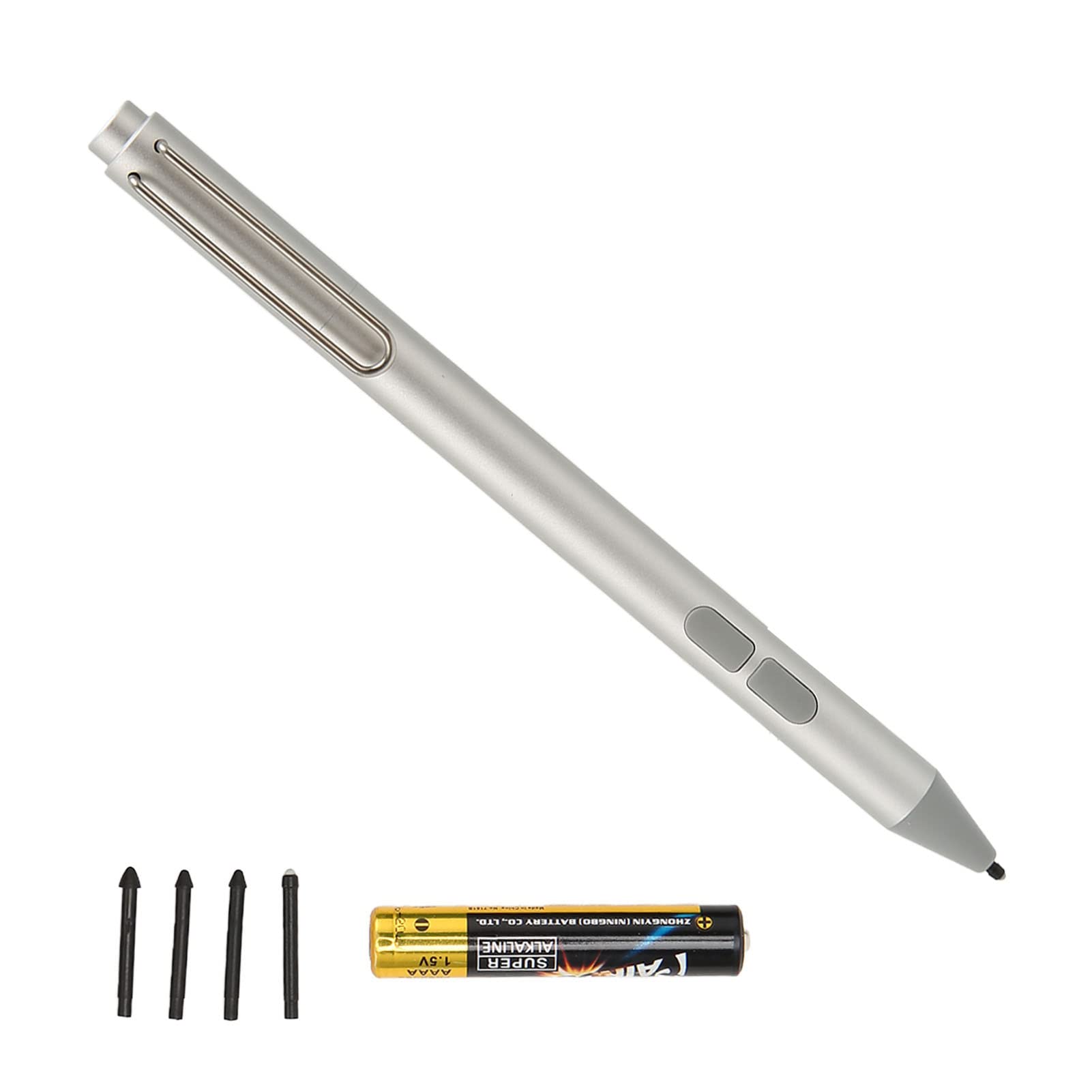 Bewinner Active Stylus per 4096 Penna Stilo con Funzione di Inclinazione Sensibile Alla Pressione, Compatibile con Go/Pro/Book/Laptop/Studio, Stilo per Touchscreen di Precisione 10 con (SILVER)