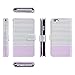 ULAK Flip Wallet Case for iPhone 6 Plus / 6S Plus 5.5 inch, Folio PU Leather Wallet Case with Multi Credit Card Holders Pockets Magnetic Closure Cover Wrist Strap, Minimal Stripes Lavender